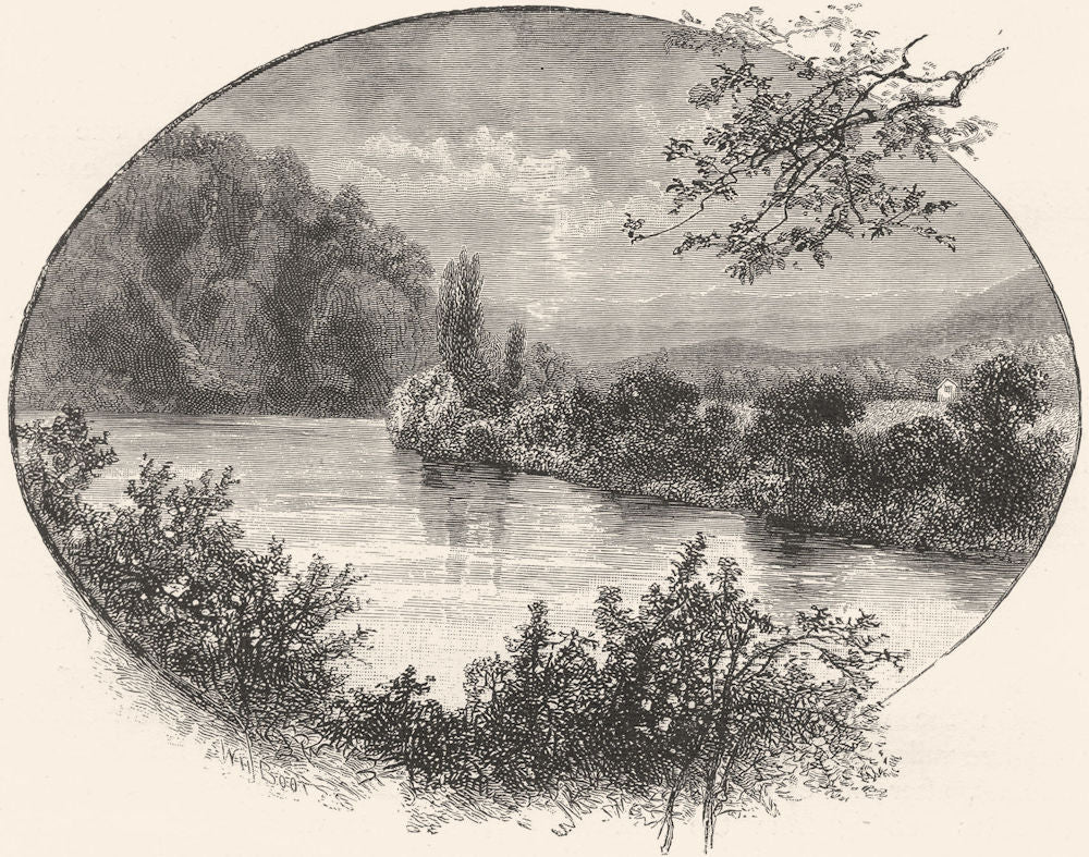 AUSTRALIA. Tasmania. On the River Derwent 1886 old antique print picture